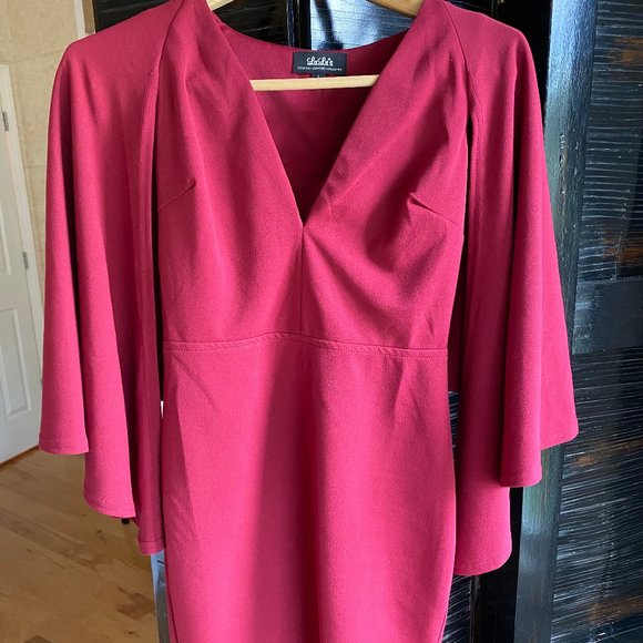 Lulu's Dark Pink Cape Dress - Picture 1 of 4
